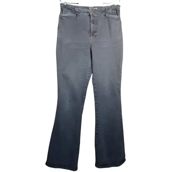 Norm Thompson Women's Size 12 Washed Black Stretch Denim High Rise Flare Jeans - Picture 4 of 8